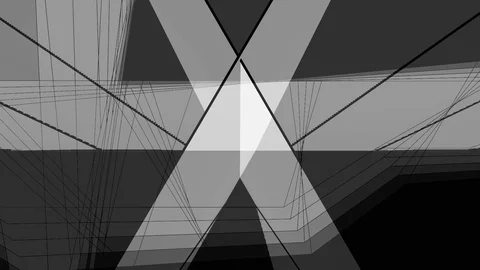 Abstract Background Glitching Triangular Tunnel Black And White 7 Stock Footage 118888228