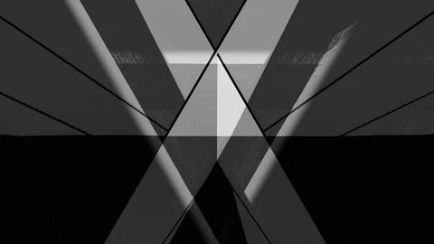 Abstract Background Glitching Triangular Tunnel Black And White 11 Video stock 118982273
