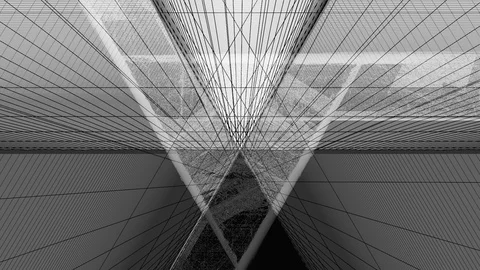 Abstract Background Glitching Triangular Tunnel Black And White 8 스톡 동영상 118983148