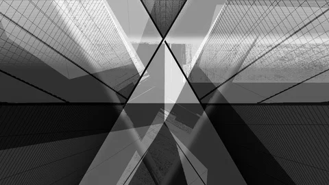 Abstract Background Glitching Triangular Tunnel Black And White 12 Stock Footage 118983163