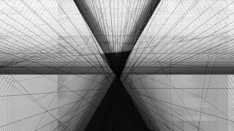 Abstract Background Glitching Triangular Tunnel Black And White 13 Stock Footage 118983211