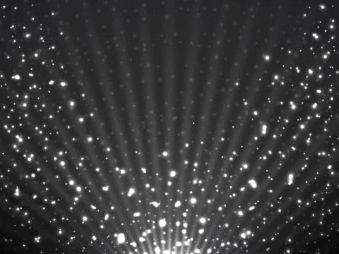 Abstract background with glitter particles and glowing rays Stock Illustration