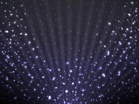 Abstract background with glitter particles and glowing rays Stock Illustration