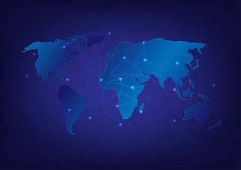 Abstract background with global polygon wireframe Stock Illustration