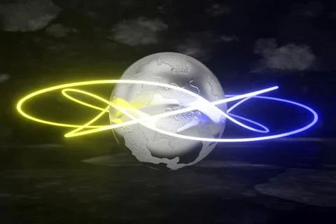 Abstract background of the globe shape. 3D rendering. Stock Illustration