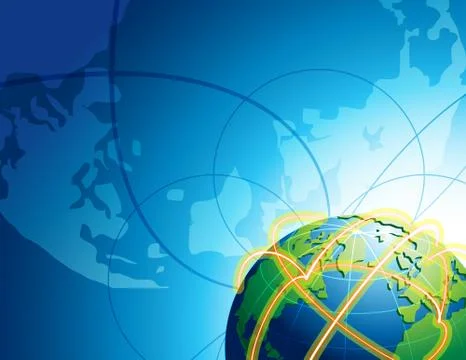 Abstract background with globe in space Stock Illustration