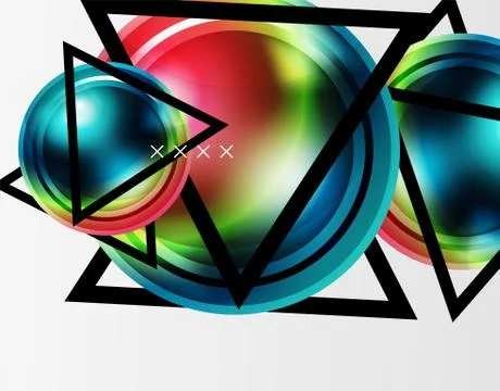 Abstract background - glossy glass bubbles, abstract sphere shapes. Vector Stock Illustration
