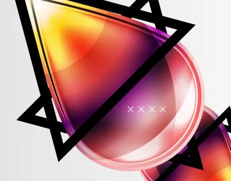 Abstract background - glossy glass bubbles, abstract sphere shapes. Vector Stock Illustration