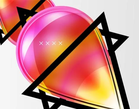 Abstract background - glossy glass bubbles, abstract sphere shapes. Vector Stock Illustration