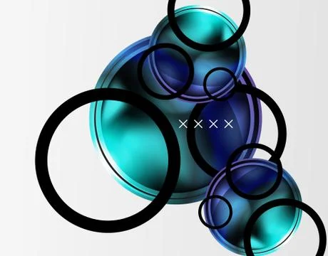 Abstract background - glossy glass bubbles, abstract sphere shapes. Vector Stock Illustration
