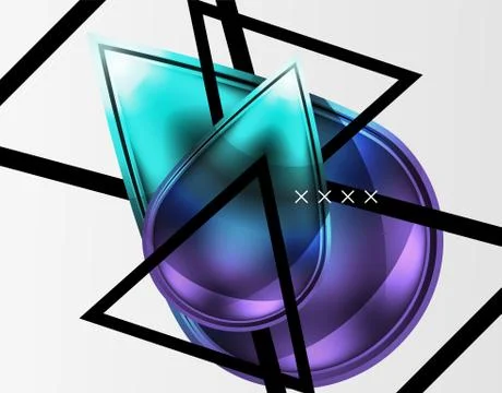 Abstract background - glossy glass bubbles, abstract sphere shapes. Vector Stock Illustration