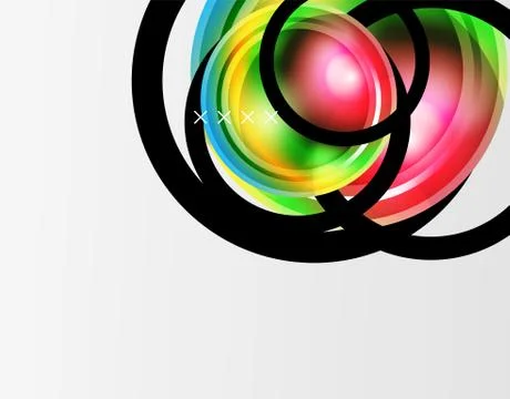 Abstract background - glossy glass bubbles, abstract sphere shapes. Vector 스톡 일러스트