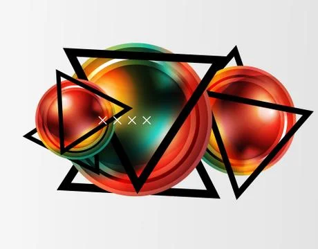 Abstract background - glossy glass bubbles, abstract sphere shapes. Vector Stock Illustration