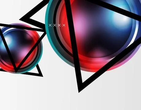 Abstract background - glossy glass bubbles, abstract sphere shapes. Vector Illustrazione stock