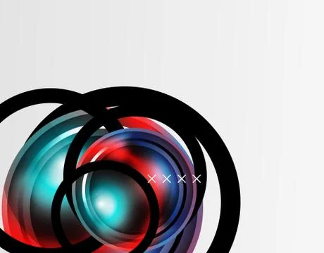 Abstract background - glossy glass bubbles, abstract sphere shapes. Vector イラスト素材