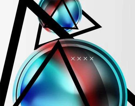 Abstract background - glossy glass bubbles, abstract sphere shapes. Vector Stock Illustration