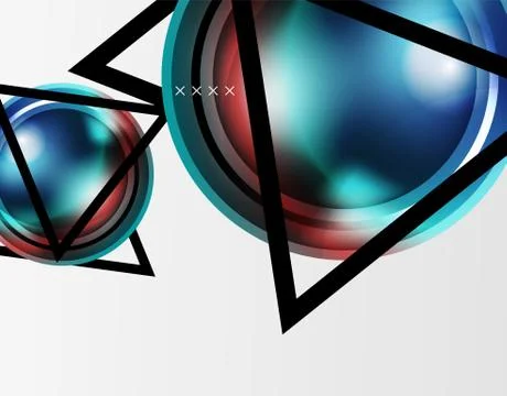 Abstract background - glossy glass bubbles, abstract sphere shapes. Vector 스톡 일러스트