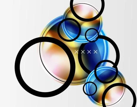 Abstract background - glossy glass bubbles, abstract sphere shapes. Vector Stock Illustration