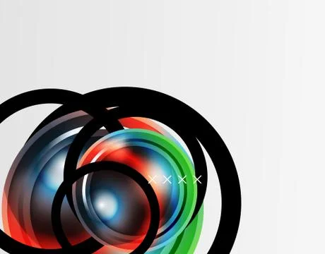 Abstract background - glossy glass bubbles, abstract sphere shapes. Vector イラスト素材