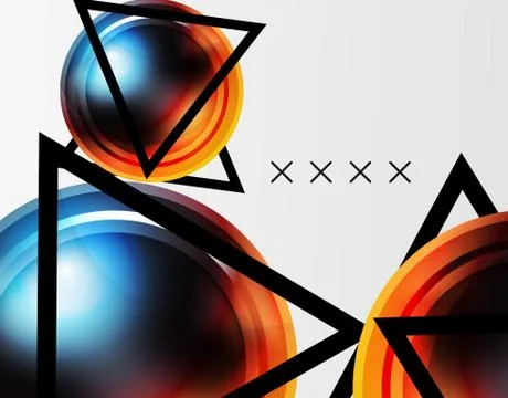 Abstract background - glossy glass bubbles, abstract sphere shapes. Vector イラスト素材