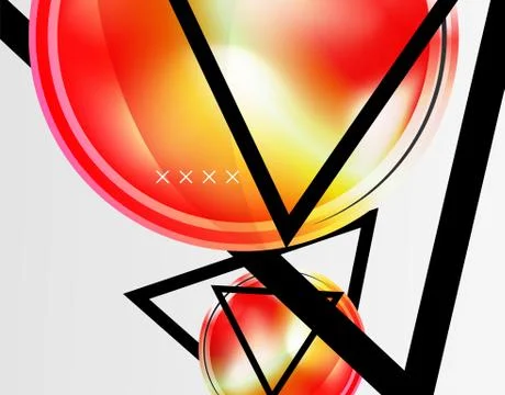 Abstract background - glossy glass bubbles, abstract sphere shapes. Vector Stock Illustration
