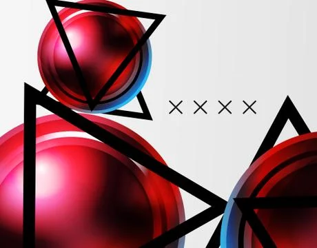 Abstract background - glossy glass bubbles, abstract sphere shapes. Vector Stock Illustration