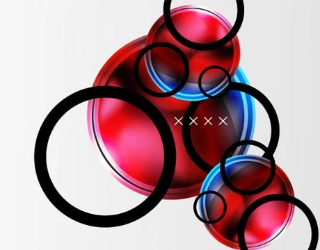 Abstract background - glossy glass bubbles, abstract sphere shapes. Vector Stock Illustration