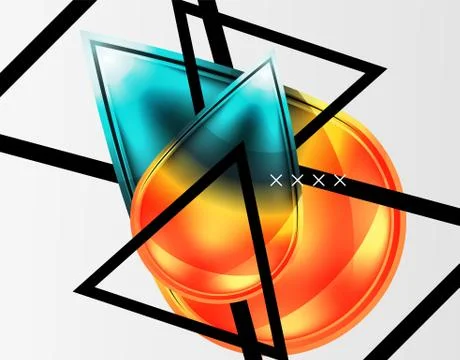 Abstract background - glossy glass bubbles, abstract sphere shapes. Vector Stock Illustration