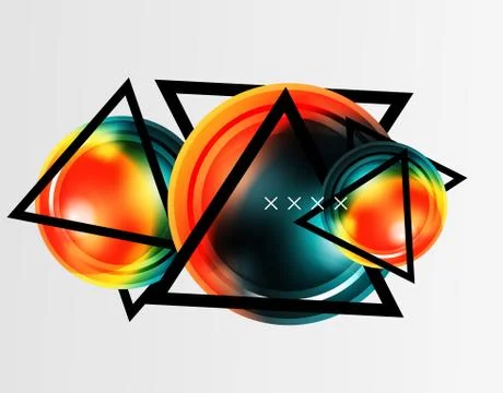 Abstract background - glossy glass bubbles, abstract sphere shapes. Vector Stock Illustration