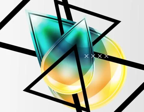 Abstract background - glossy glass bubbles, abstract sphere shapes. Vector Illustrazione stock