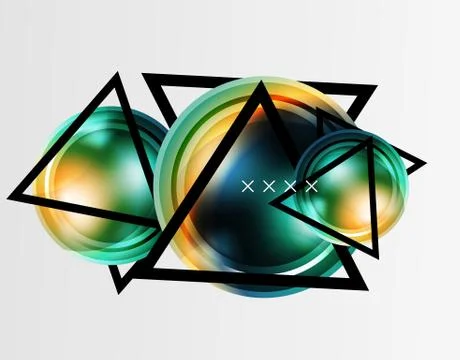 Abstract background - glossy glass bubbles, abstract sphere shapes. Vector Stock Illustration