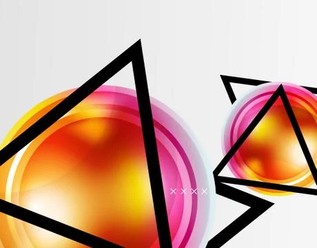 Abstract background - glossy glass bubbles, abstract sphere shapes. Vector Stock Illustration