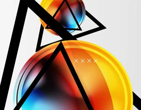 Abstract background - glossy glass bubbles, abstract sphere shapes. Vector Stock Illustration