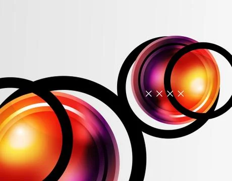 Abstract background - glossy glass bubbles, abstract sphere shapes. Vector 스톡 일러스트