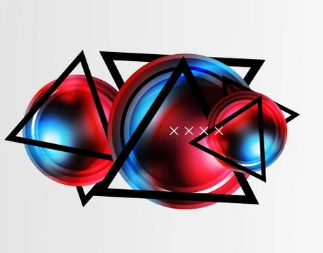 Abstract background - glossy glass bubbles, abstract sphere shapes. Vector Stock Illustration