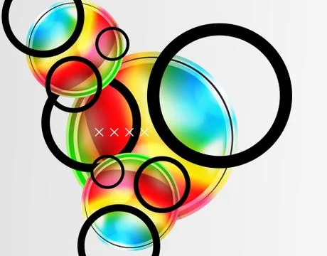 Abstract background - glossy glass bubbles, abstract sphere shapes. Vector 스톡 일러스트