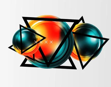 Abstract background - glossy glass bubbles, abstract sphere shapes. Vector Stock Illustration