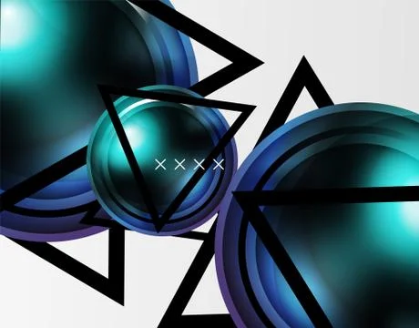 Abstract background - glossy glass bubbles, abstract sphere shapes. Vector Stock Illustration