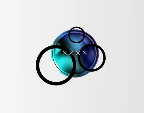 Abstract background - glossy glass bubbles, abstract sphere shapes. Vector 스톡 일러스트