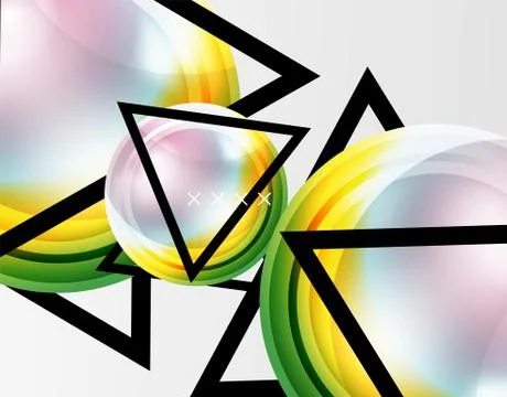 Abstract background - glossy glass bubbles, abstract sphere shapes. Vector 스톡 일러스트