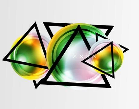 Abstract background - glossy glass bubbles, abstract sphere shapes. Vector 스톡 일러스트