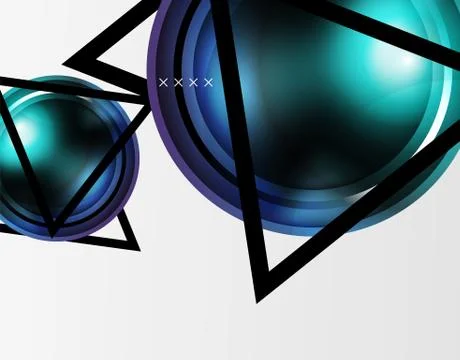 Abstract background - glossy glass bubbles, abstract sphere shapes. Vector 스톡 일러스트