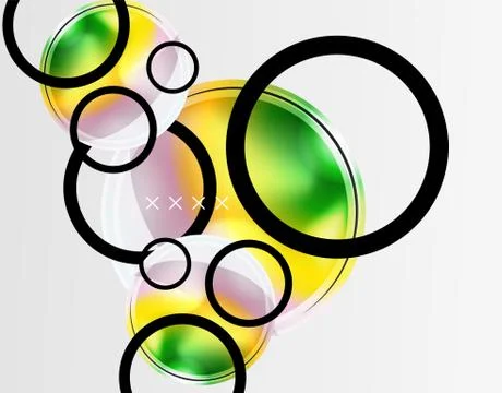 Abstract background - glossy glass bubbles, abstract sphere shapes. Vector 스톡 일러스트
