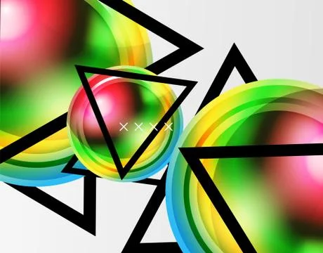 Abstract background - glossy glass bubbles, abstract sphere shapes. Vector Illustrazione stock