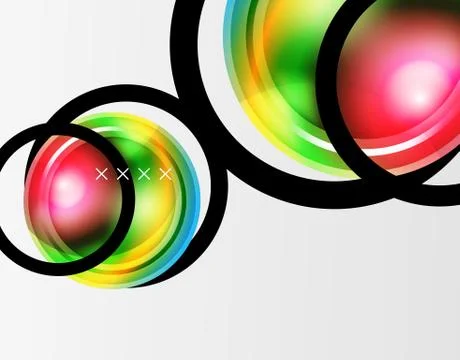 Abstract background - glossy glass bubbles, abstract sphere shapes. Vector Stock Illustration