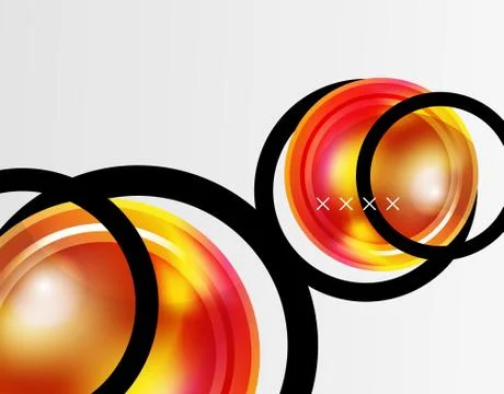 Abstract background - glossy glass bubbles, abstract sphere shapes. Vector Stock Illustration
