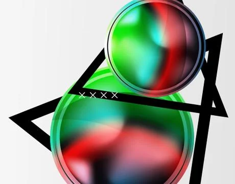 Abstract background - glossy glass bubbles, abstract sphere shapes. Vector Stock Illustration