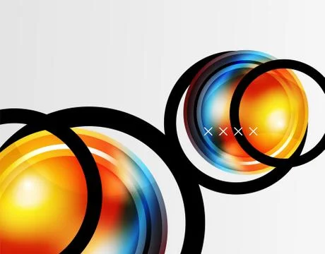 Abstract background - glossy glass bubbles, abstract sphere shapes. Vector イラスト素材