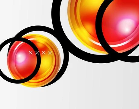 Abstract background - glossy glass bubbles, abstract sphere shapes. Vector Stock Illustration
