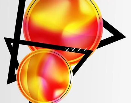 Abstract background - glossy glass bubbles, abstract sphere shapes. Vector Stock Illustration